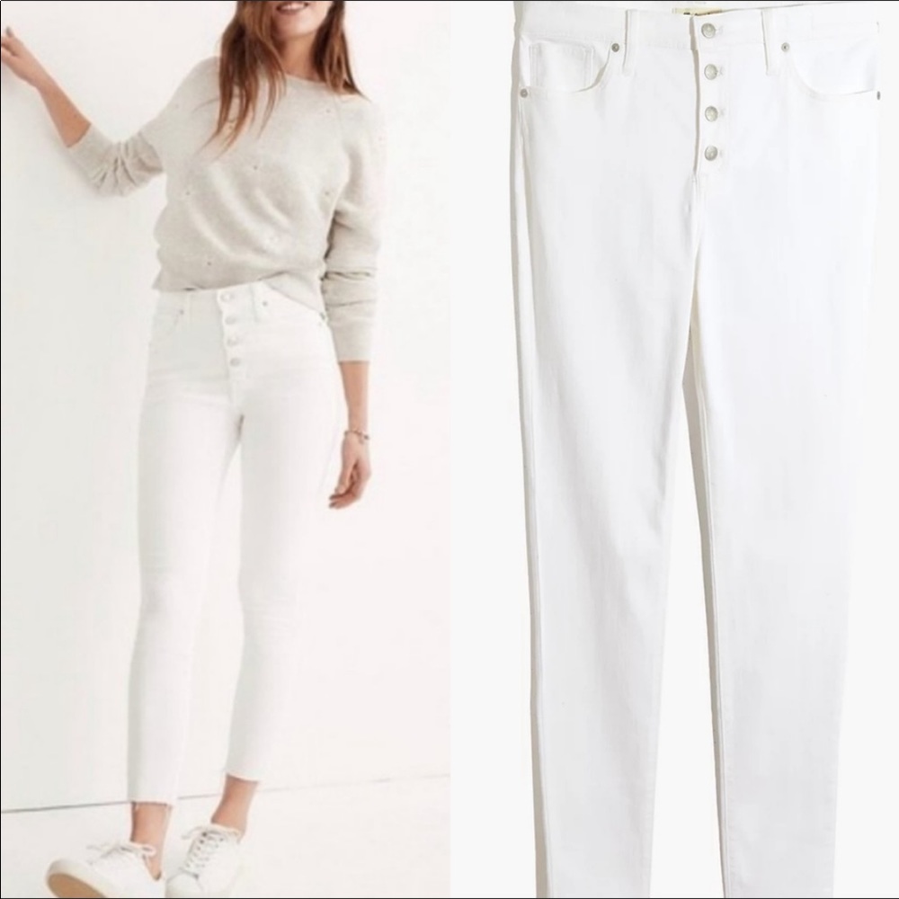 Madewell 9inch mid rise white jeans